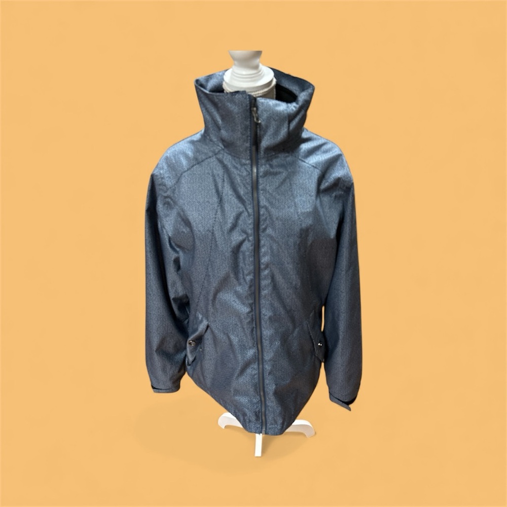 Pulse Women's XL Ski Jacket with Removable Lining Blue and Gray Herringbone
